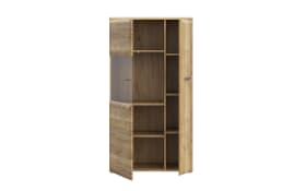 Glas-Vitrine Akinori, Mauvelle Eiche-Nachbildung, 140 cm 