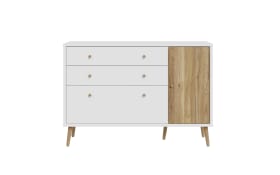 Sideboard Harllson EasyKlix, weiß/Mauvelle Eiche-Nachbildung, 124,5 cm
