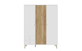 Kleiderschrank Harllson EasyKlix, weiß/Mauvelle Eiche-Nachbildung, 154,2 cm