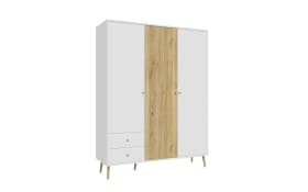 Kleiderschrank Harllson EasyKlix, weiß/Mauvelle Eiche-Nachbildung, 154,2 cm
