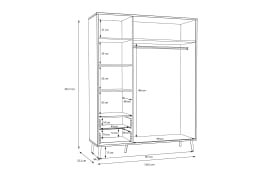 Kleiderschrank Harllson EasyKlix, terracotta, 154,2 cm