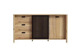 Sideboard Jytana, Mauvelle Eiche-Nachbildung/schwarz