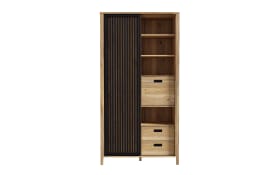 Hochschrank Jytana, Mauvelle Eiche-Nachbildung/schwarz