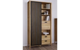 Hochschrank Jytana, Mauvelle Eiche-Nachbildung/schwarz