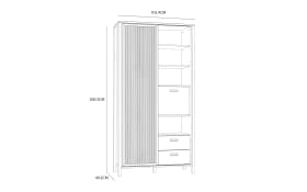 Hochschrank Jytana, Mauvelle Eiche-Nachbildung/schwarz