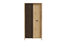 Kleiderschrank Jytana, Mauvelle Eiche-Nachbildung/schwarz