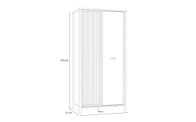 Kleiderschrank Jytana, Mauvelle Eiche-Nachbildung/schwarz