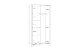 Kleiderschrank Jytana, Mauvelle Eiche-Nachbildung/schwarz