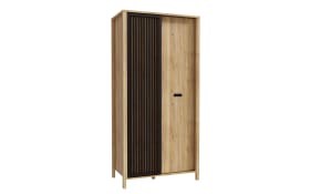 Kleiderschrank Jytana, Mauvelle Eiche-Nachbildung/schwarz