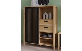 Highboard Jytana, Mauvelle Eiche-Nachbildung/schwarz