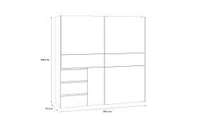 Kleiderschrank Winn2, weiß, 200 x 200,5 cm