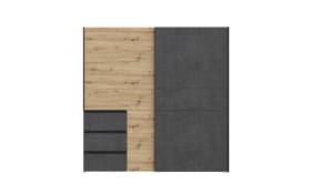 Kleiderschrank Winn2, Artisan Eiche-Nachbildung/dunkelgrau, 200 x 200,5 cm