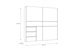 Kleiderschrank Winn2, Artisan Eiche-Nachbildung/dunkelgrau, 200 x 200,5 cm