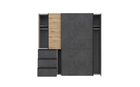 Kleiderschrank Winn2, Artisan Eiche-Nachbildung/dunkelgrau, 200 x 200,5 cm