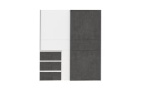 Kleiderschrank Winn2, weiß/dunkelgrau, 170,3 x 200,5 cm