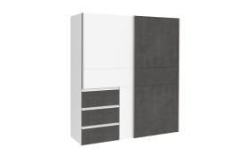 Kleiderschrank Winn2, weiß/dunkelgrau, 170,3 x 200,5 cm