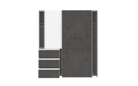 Kleiderschrank Winn2, weiß/dunkelgrau, 170,3 x 200,5 cm