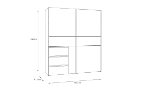 Kleiderschrank Winn2, weiß, 170,3 x 200,5 cm