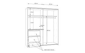 Kleiderschrank Winn2, weiß, 170,3 x 200,5 cm