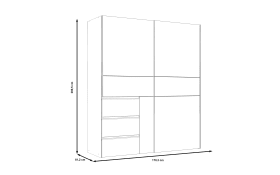 Kleiderschrank Winn2, Artisan Eiche-Nachbildung/dunkelgrau, 170,3 x 200,5 cm