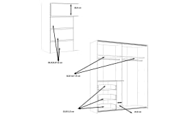 Kleiderschrank Winn2, Artisan Eiche-Nachbildung/dunkelgrau, 170,3 x 200,5 cm
