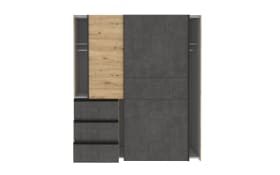 Kleiderschrank Winn2, Artisan Eiche-Nachbildung/dunkelgrau, 170,3 x 200,5 cm