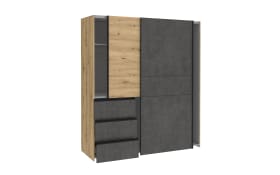 Kleiderschrank Winn2, Artisan Eiche-Nachbildung/dunkelgrau, 170,3 x 200,5 cm