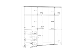 Kleiderschrank Winn2, Flagstaff Eiche-Nachbildung/grau, 170,3 x 200,5 cm