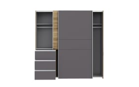 Kleiderschrank Winn2, Flagstaff Eiche-Nachbildung/grau, 170,3 x 200,5 cm