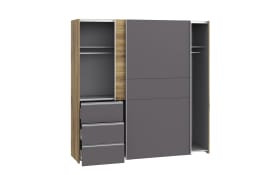 Kleiderschrank Winn2, Flagstaff Eiche-Nachbildung/grau, 170,3 x 200,5 cm