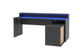Eck-Gaming-Schreibtisch Tezaur, schwarz
