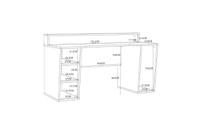 Gaming-Schreibtisch Tezaur, schwarz/weiß, 160 cm
