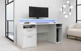 Schreibtisch Tezaur, weiß, inkl. Beleuchtung 