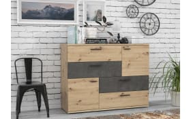 Kommode Skive, Artisan Eiche-Nachbildung/Beton-Nachbildung