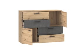 Kommode Skive, Artisan Eiche-Nachbildung/Beton-Nachbildung