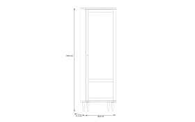 Vitrine Calasetta, Elegania Eiche Nachbildung, 60,4 cm