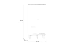 Vitrine Calasetta, Elegania Eiche Nachbildung, 80,1 cm