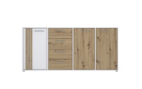 Sideboard Cardigan, weiß/Artisan Eiche-Nachbildung