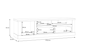 Lowboard Duro, Riviera Eiche/Cabezone Eiche-Nachbildung, 179,3 cm