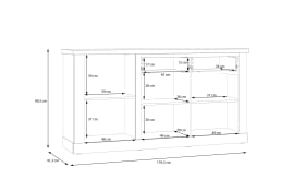 Sideboard Duro, Riviera Eiche/Cabezone Eiche-Nachbildung, 173,9 cm