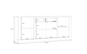 Sideboard Duro, Riviera Eiche/Cabezone Eiche-Nachbildung, 212,9 cm