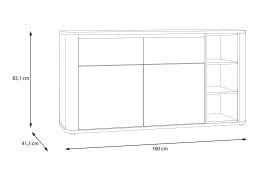 Sideboard Breathtaker, Mauvelle Eiche-Nachbildung/sand