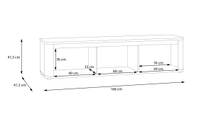 TV-Unterschrank Breathtaker, Cabezone Eiche/schwarz, 168 cm