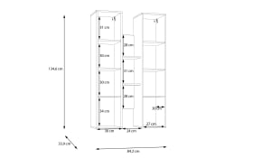 Hängevitrine Breathtaker, Mauvelle Eiche-Nachbildung/sand