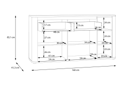 Sideboard Breathtaker, Artisan Eiche Nachbildung/schwarz
