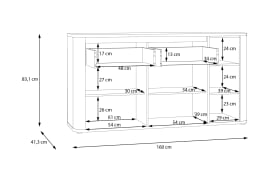 Sideboard Breathtaker, Mauvelle Eiche-Nachbildung/terracotta