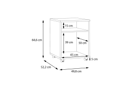 Rollcontainer Keflavik, Artisan Eiche-Nachbildung/weiß