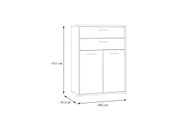 Kommode Keflavik, Artisan Eiche-Nachbildung/weiß