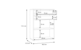 Kommode Keflavik, Artisan Eiche-Nachbildung/weiß