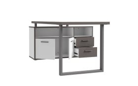 Schreibtisch Keflavik, grau/weiß